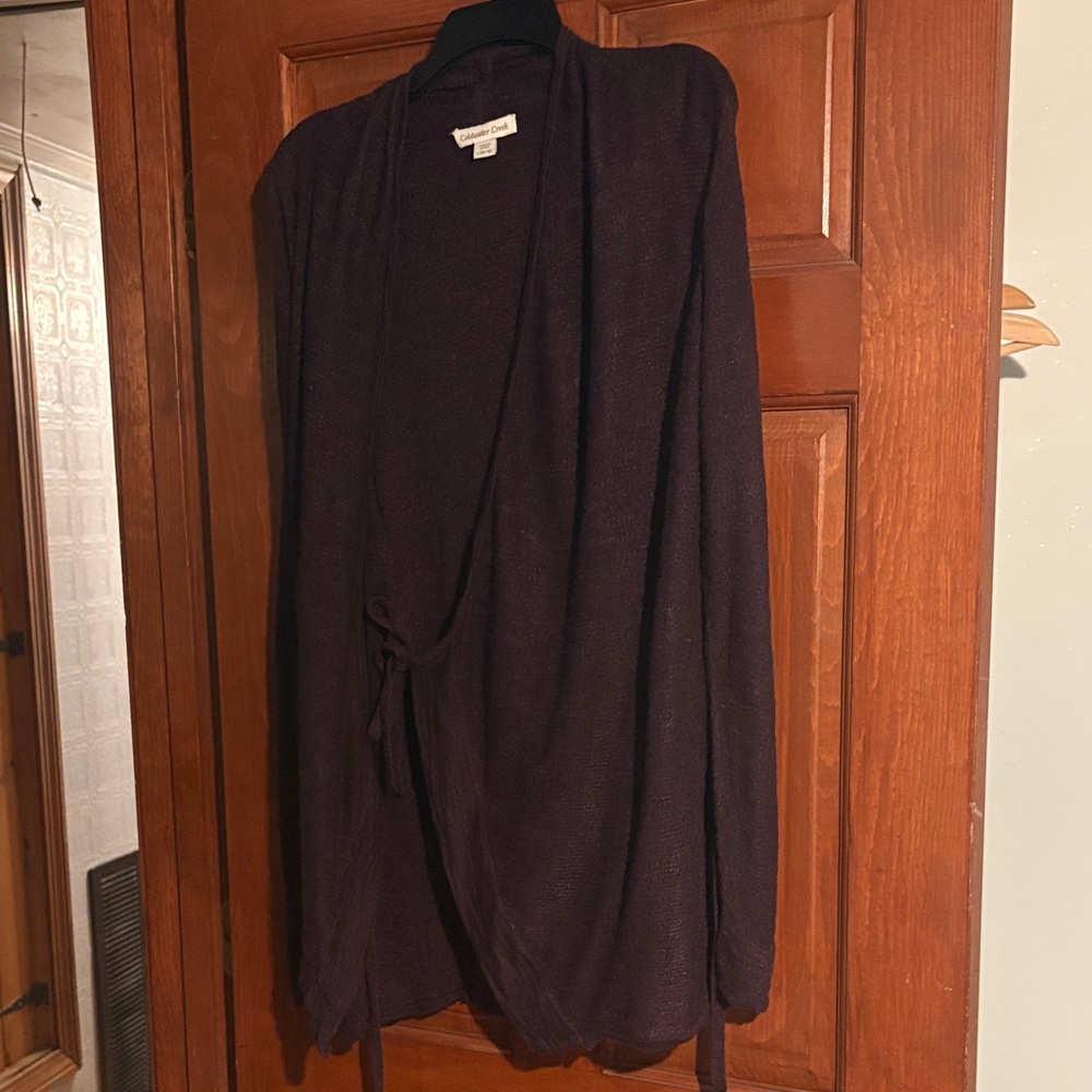 Dark Purple Coldwater Creek Wrap Cardigan size L